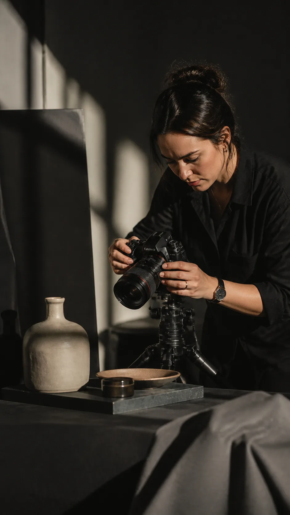 Creative director working with a camera